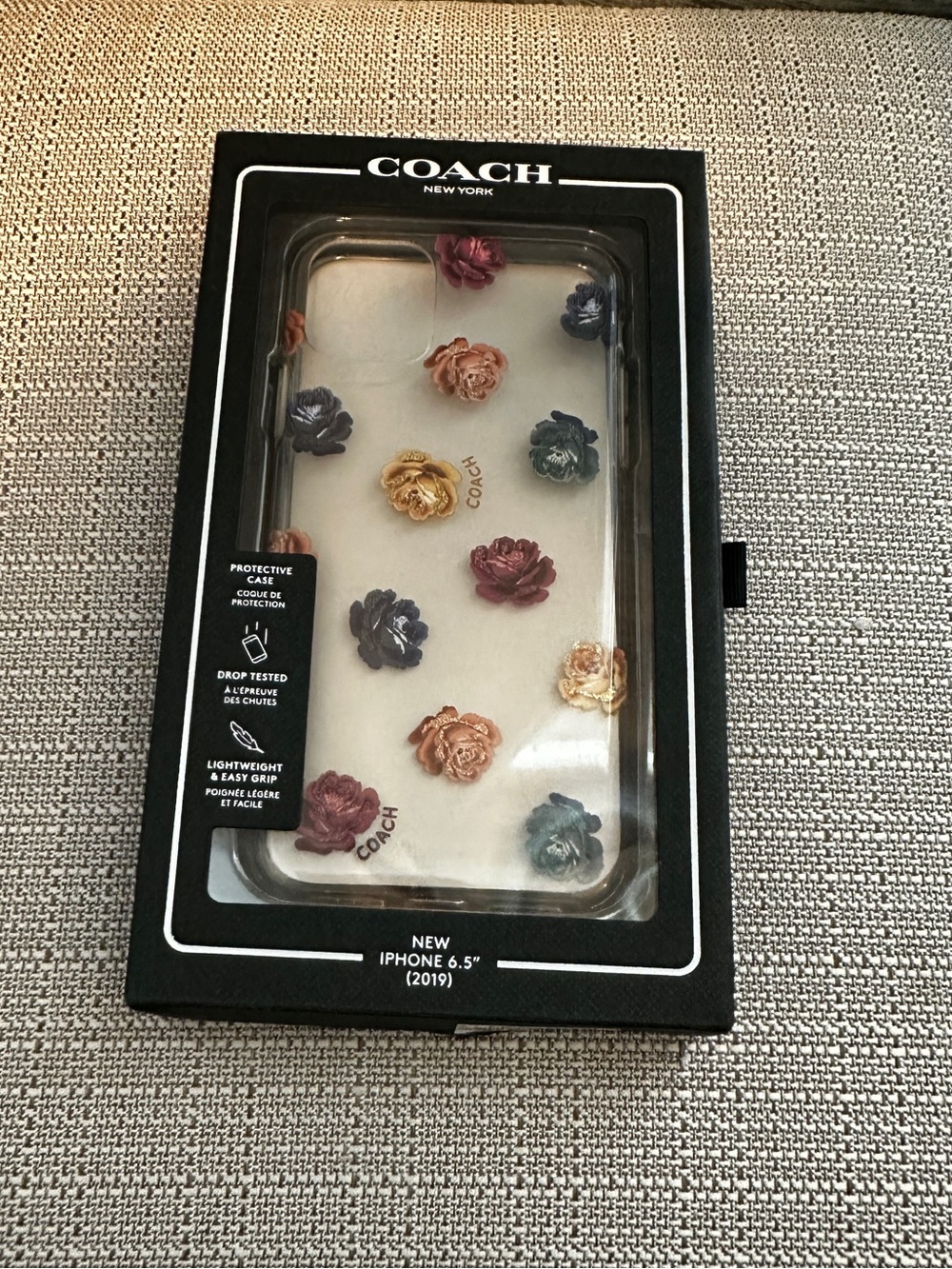 NWT COACH Clear Floral iPhone Case with Multicolor Rose Accents